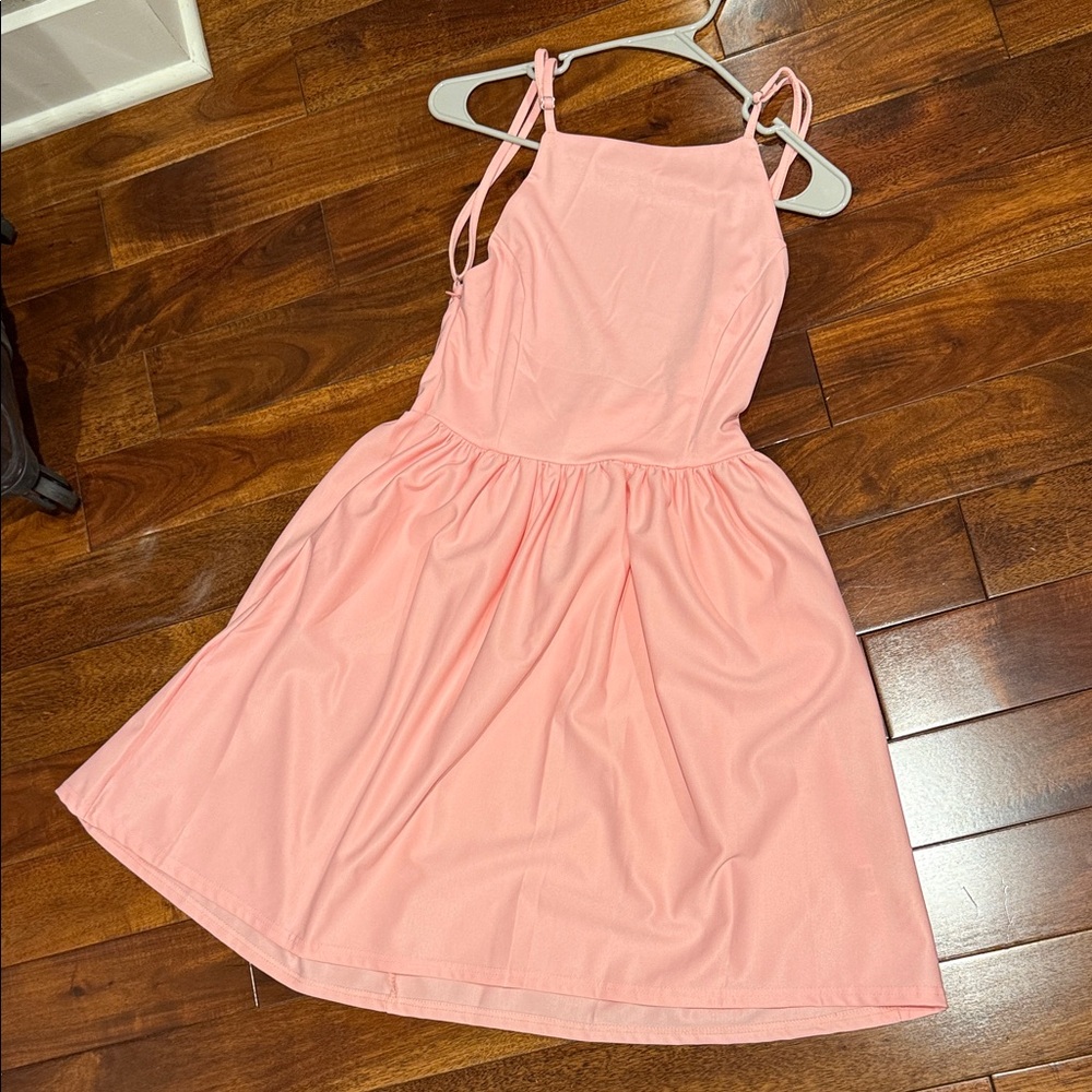 Fancyinn Blush Pink Backless Dress